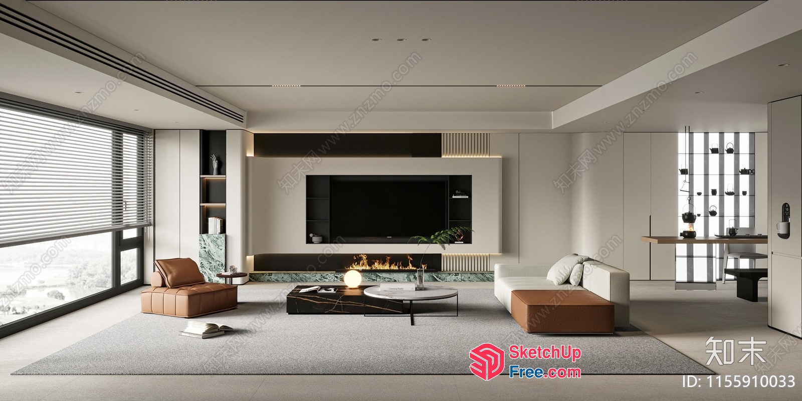Modern Minimalist Living Room With Clean Lines And Neutral Colors 3D SketchUp File