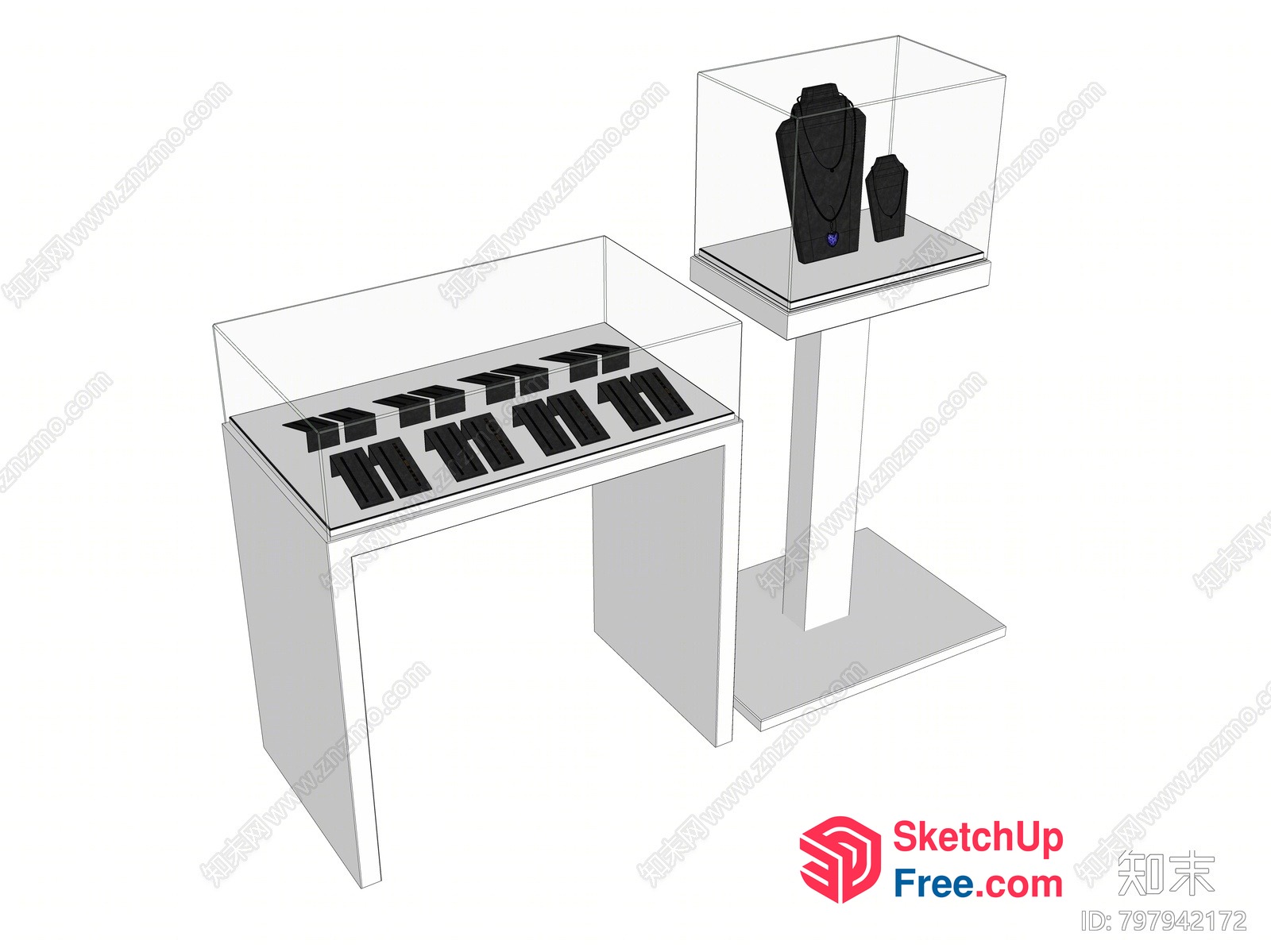 Jewelry Display Case And Table 3D SketchUp File