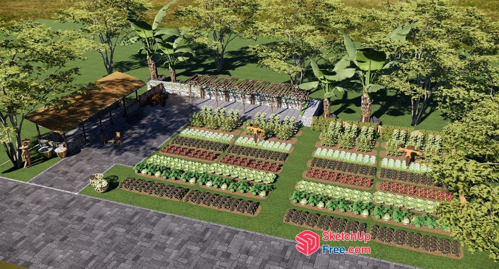 Serene Garden Oasis 3D SketchUp File