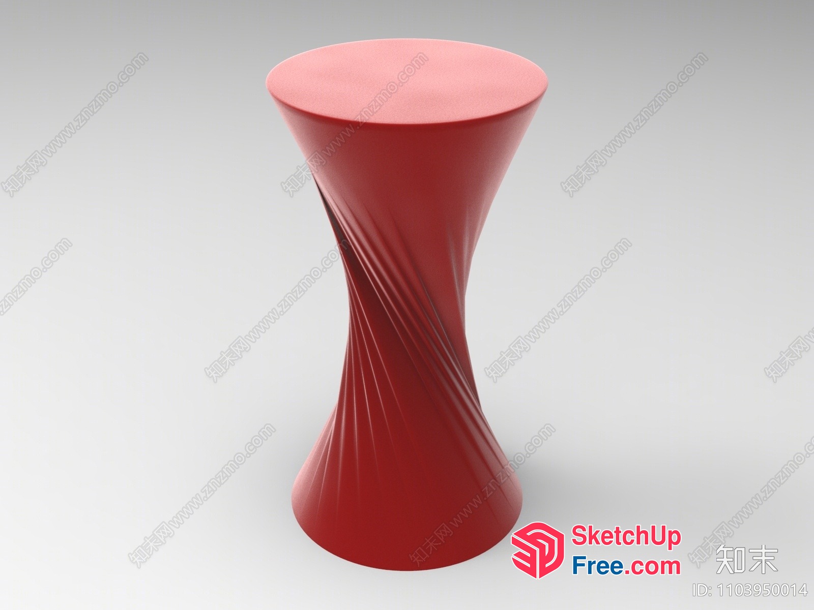 Red Twisted Column Furniture 3D SketchUp File