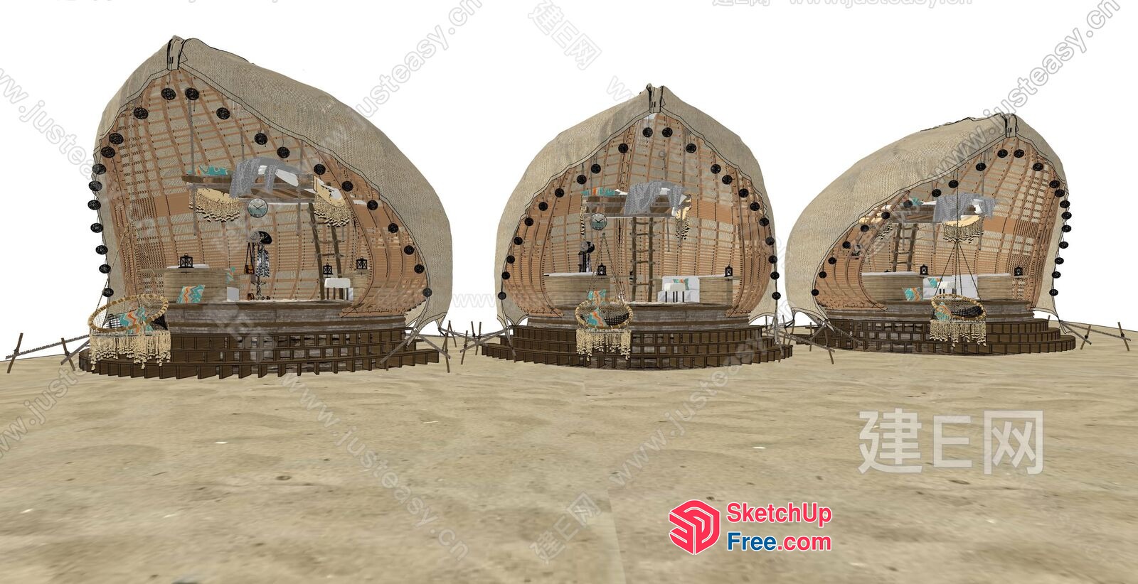 Unique Futuristic Dome-Shaped Building Interior 3D SketchUp File