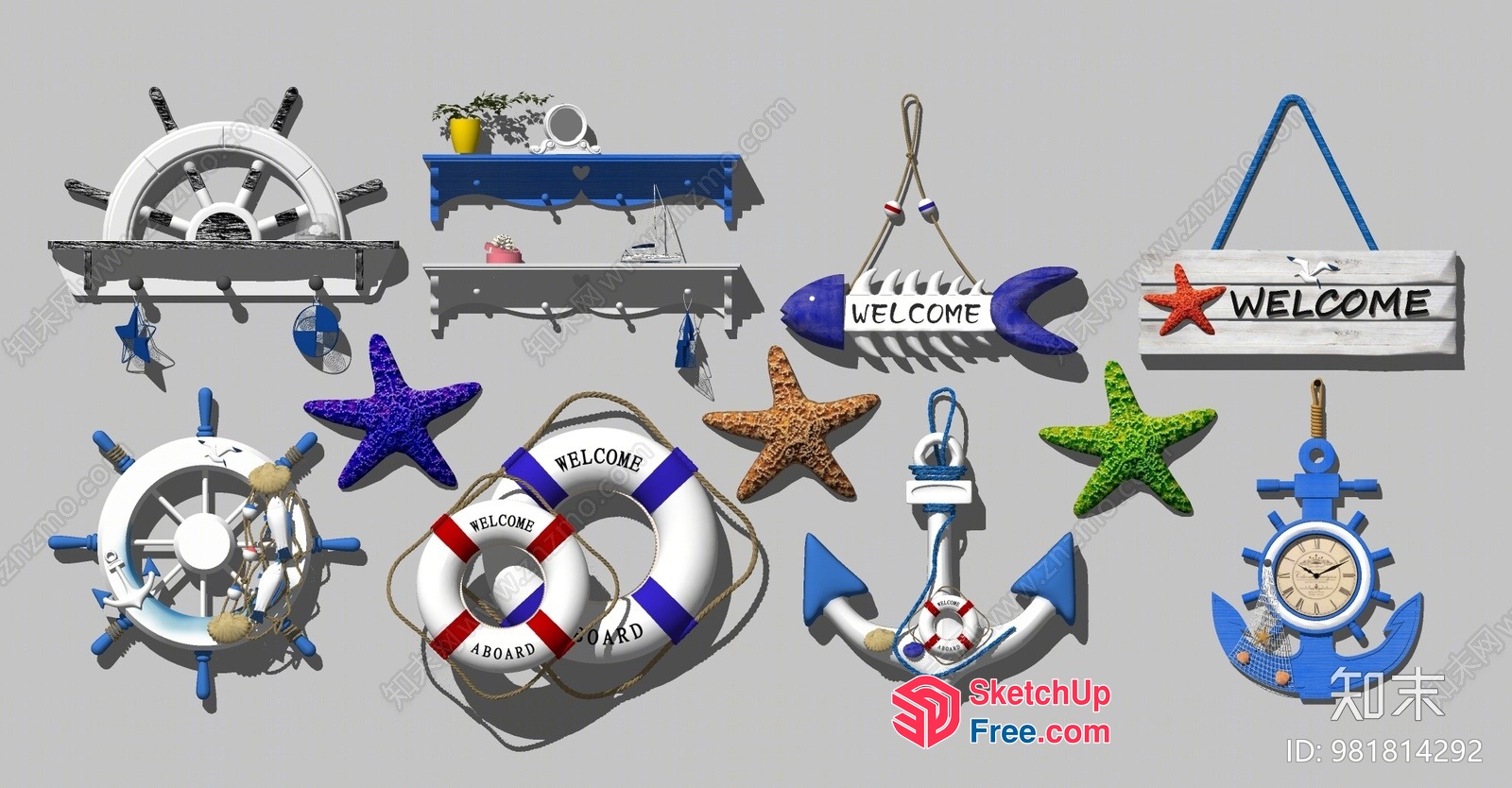 Nautical Decorative Items 3D SketchUp File