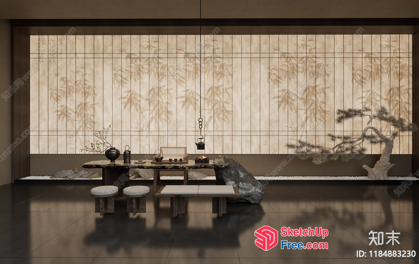 Wabi-Sabi Style Japanese Decor 3D SketchUp File