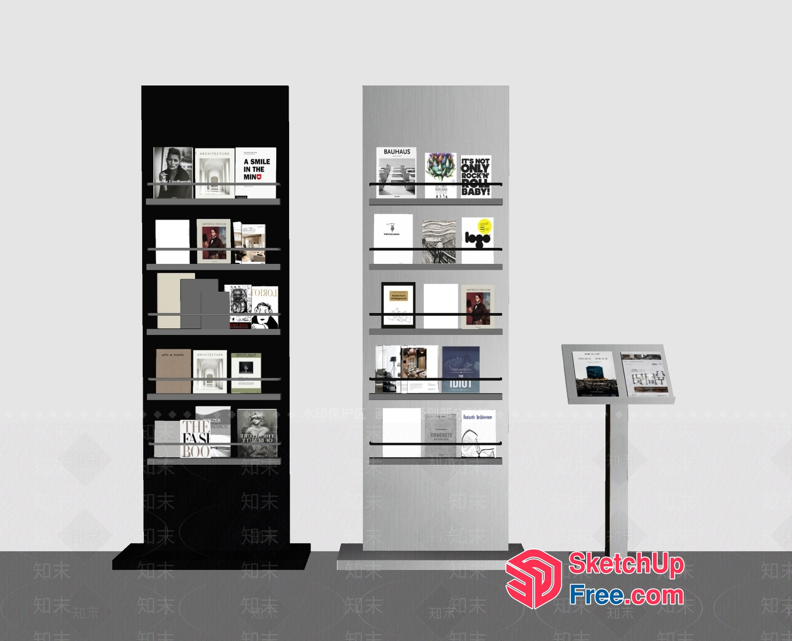 Modern Bookshelf Display 3D SketchUp File