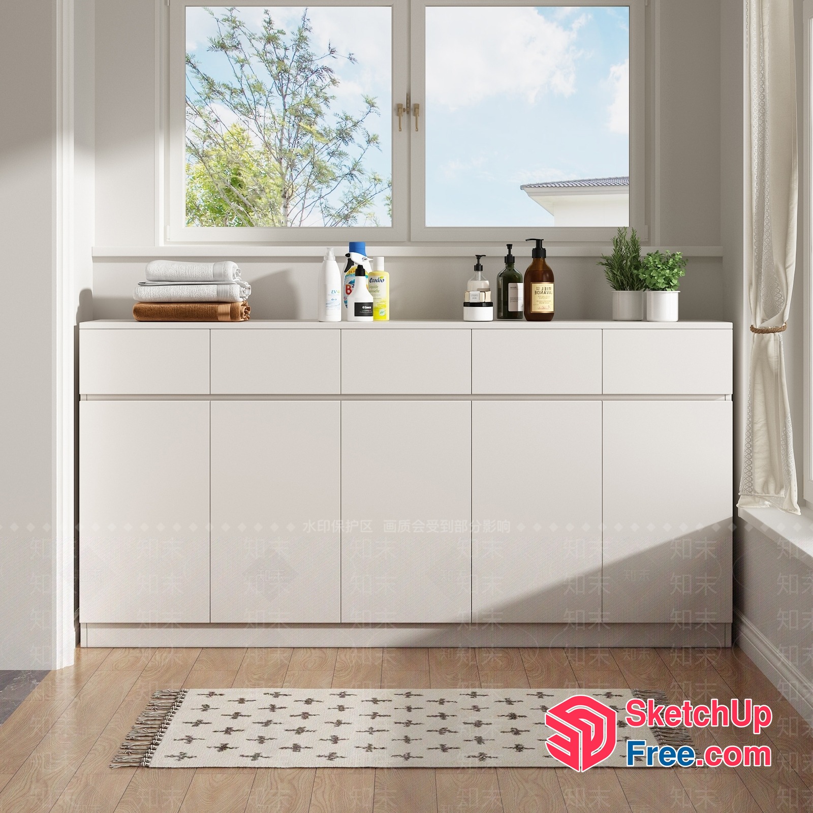 Clean And Modern Bathroom With Natural Light 3D SketchUp File