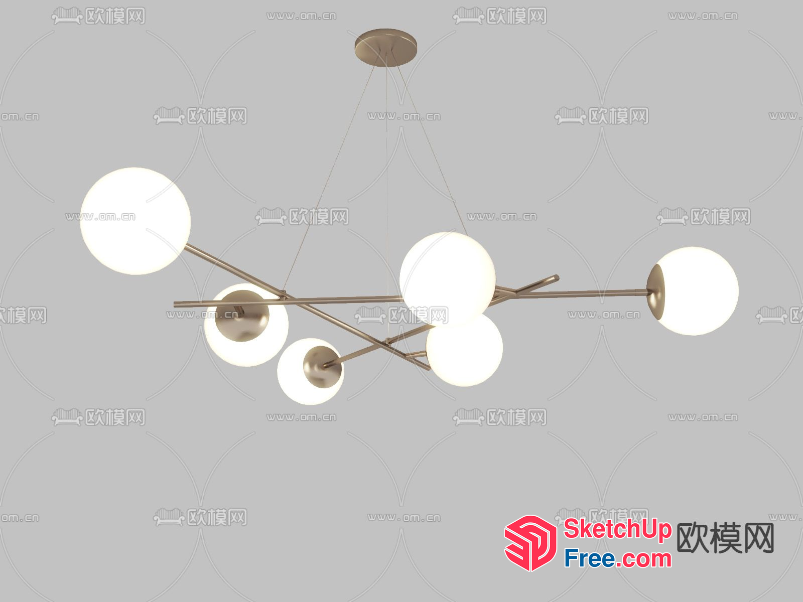 Elegant Modern Ceiling Light Fixture 3D SketchUp File