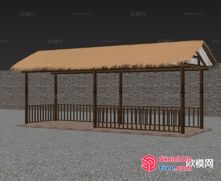 Traditional Asian Style Pavilion 3D SketchUp File