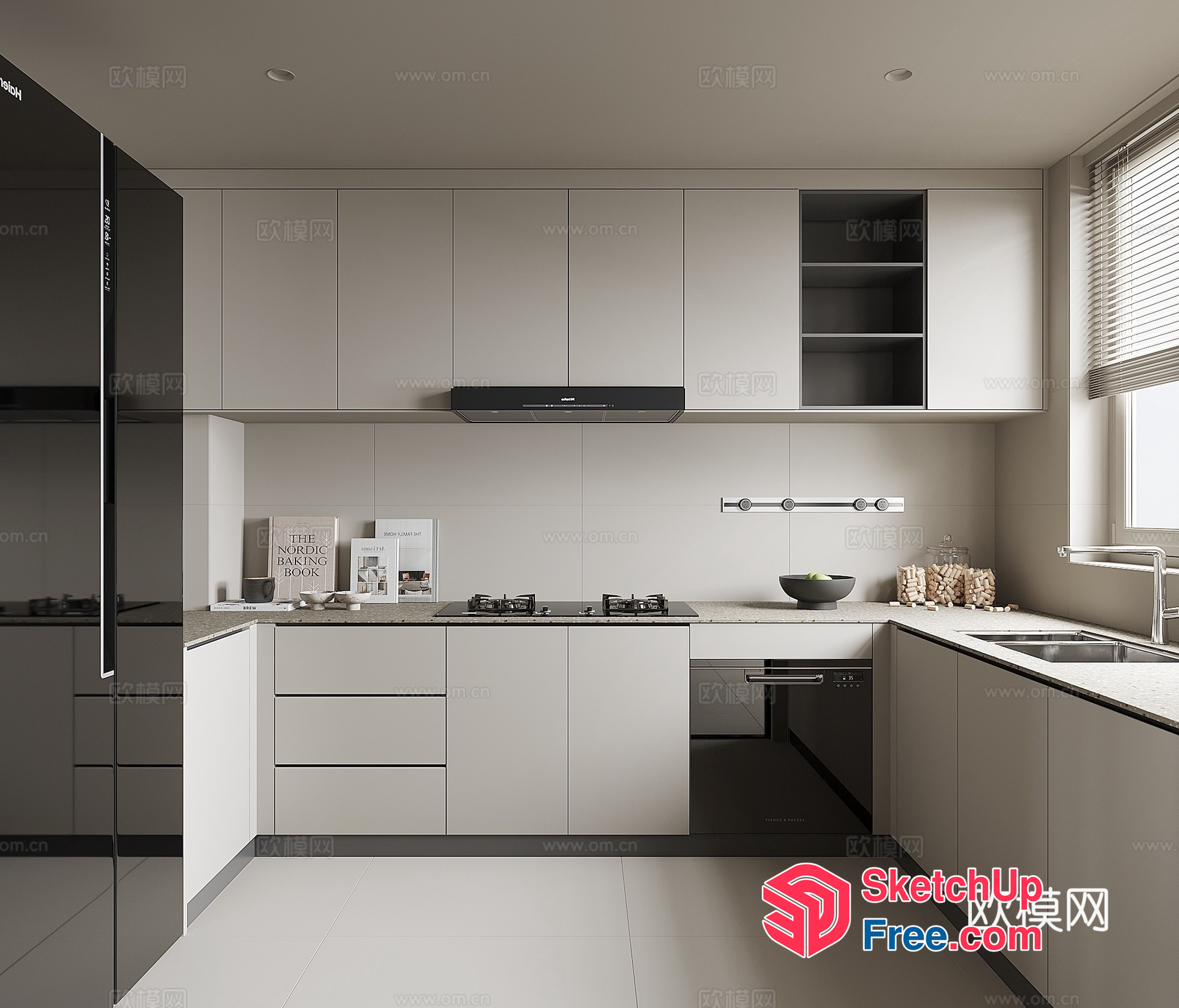Modern Minimalist Kitchen Interior Design 3D SketchUp File