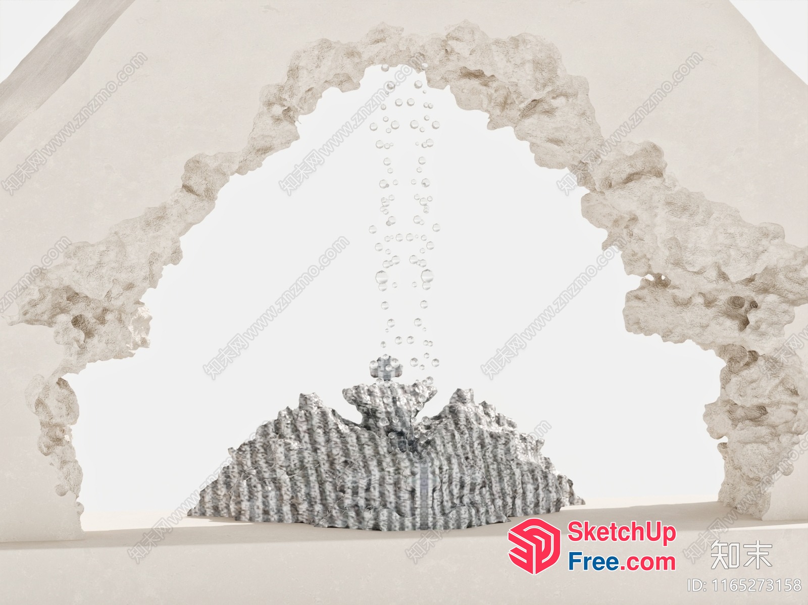 A Hole In The Wall With A Rocky Formation 3D SketchUp File