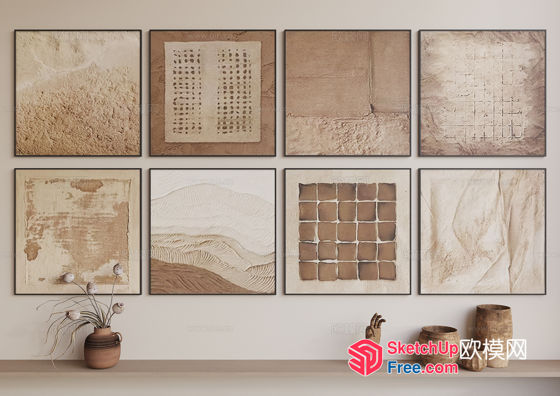 Minimalist Style Artwork Collection 3D SketchUp File