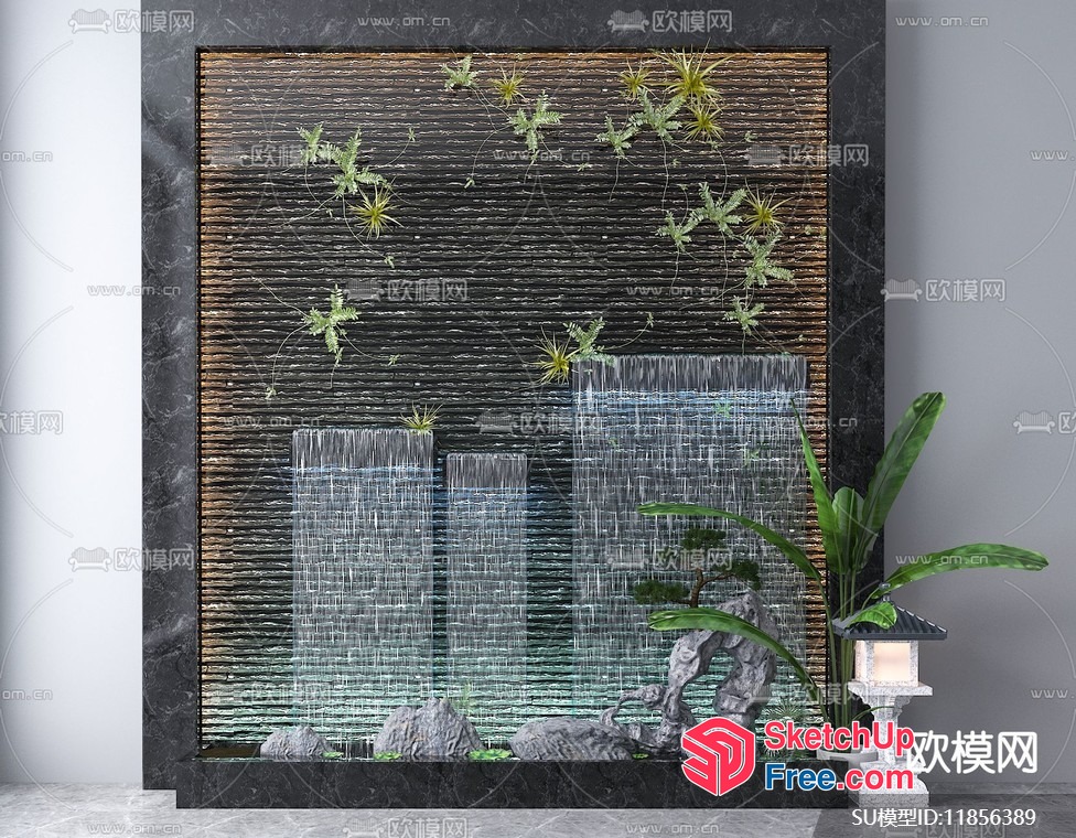 Waterfall Wall Decor 3D SketchUp File