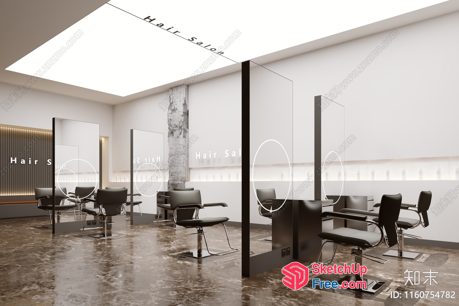 Hair Salon Interior Design 3D SketchUp File
