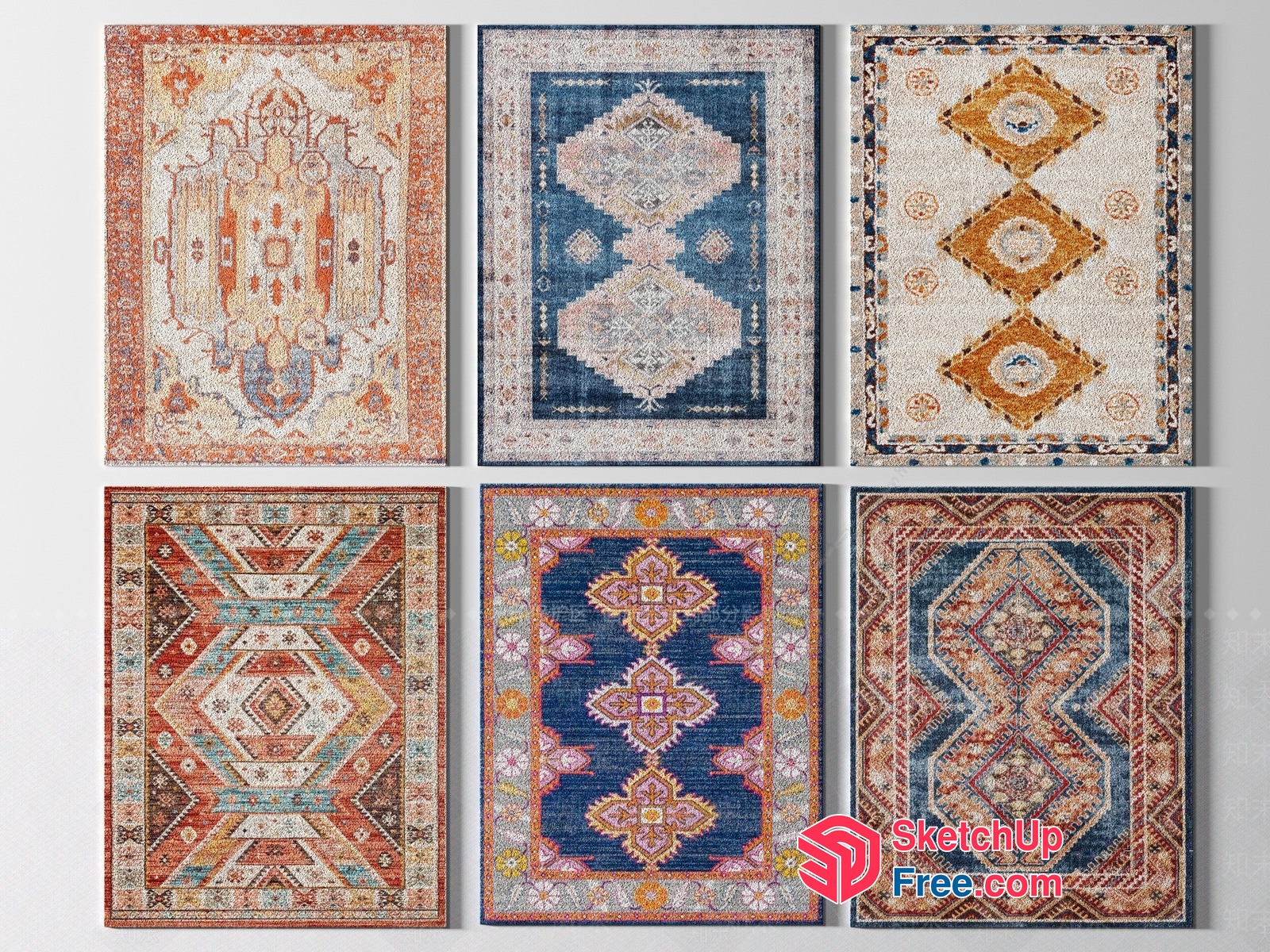 Traditional Oriental Rug Collection 3D SketchUp File