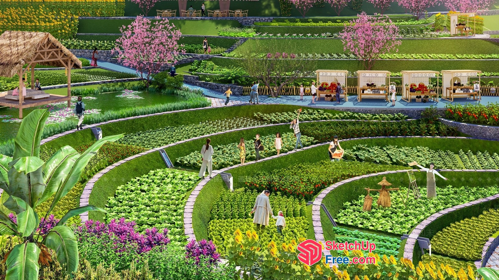 Serene Green Oasis 3D SketchUp File