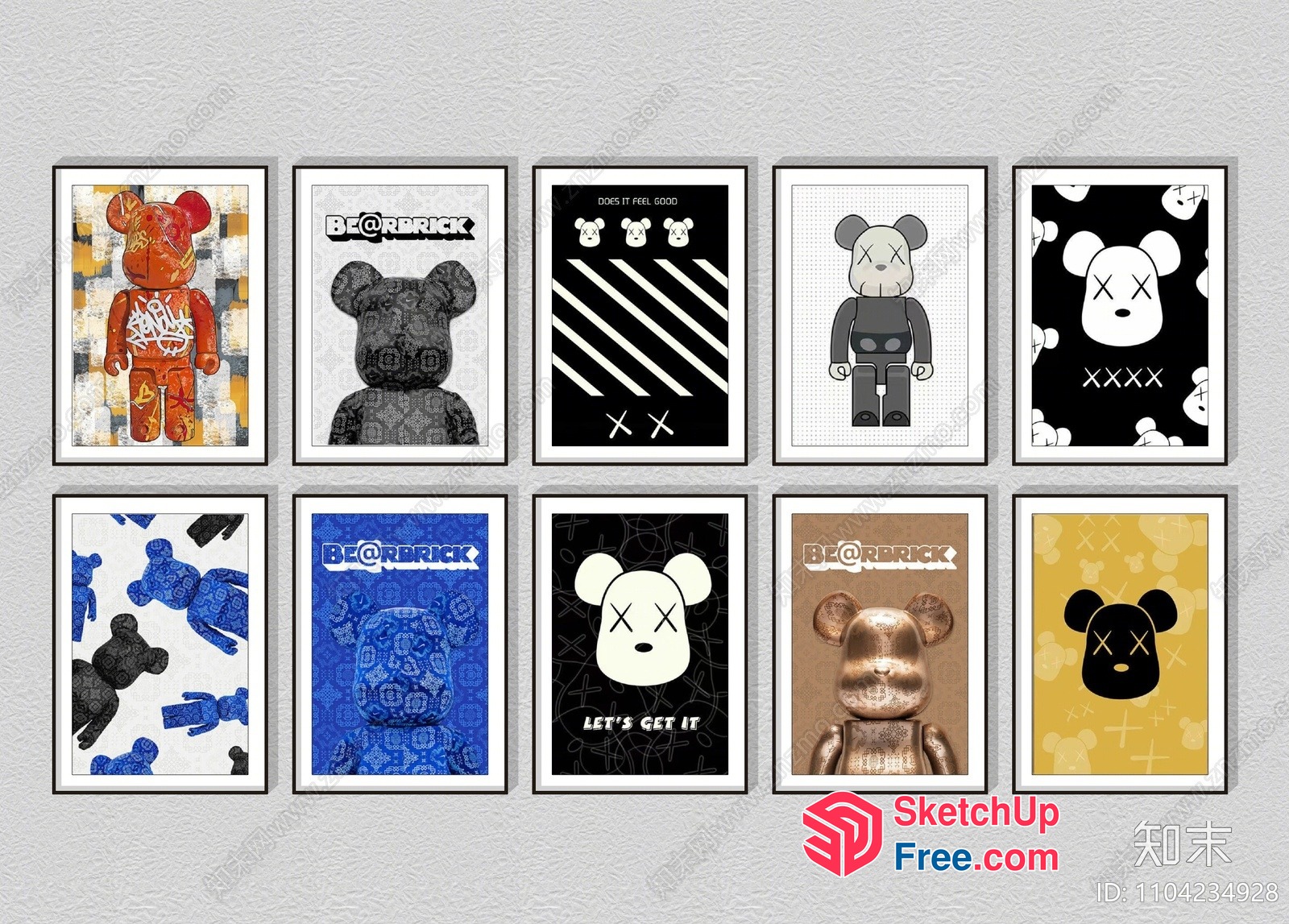 Modern Artistic Bear-Themed Decor Collection 3D SketchUp File