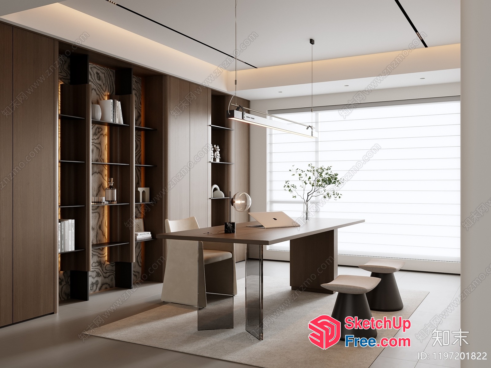 Modern Office Space With Sleek Furniture And Minimalist Decor 3D SketchUp File