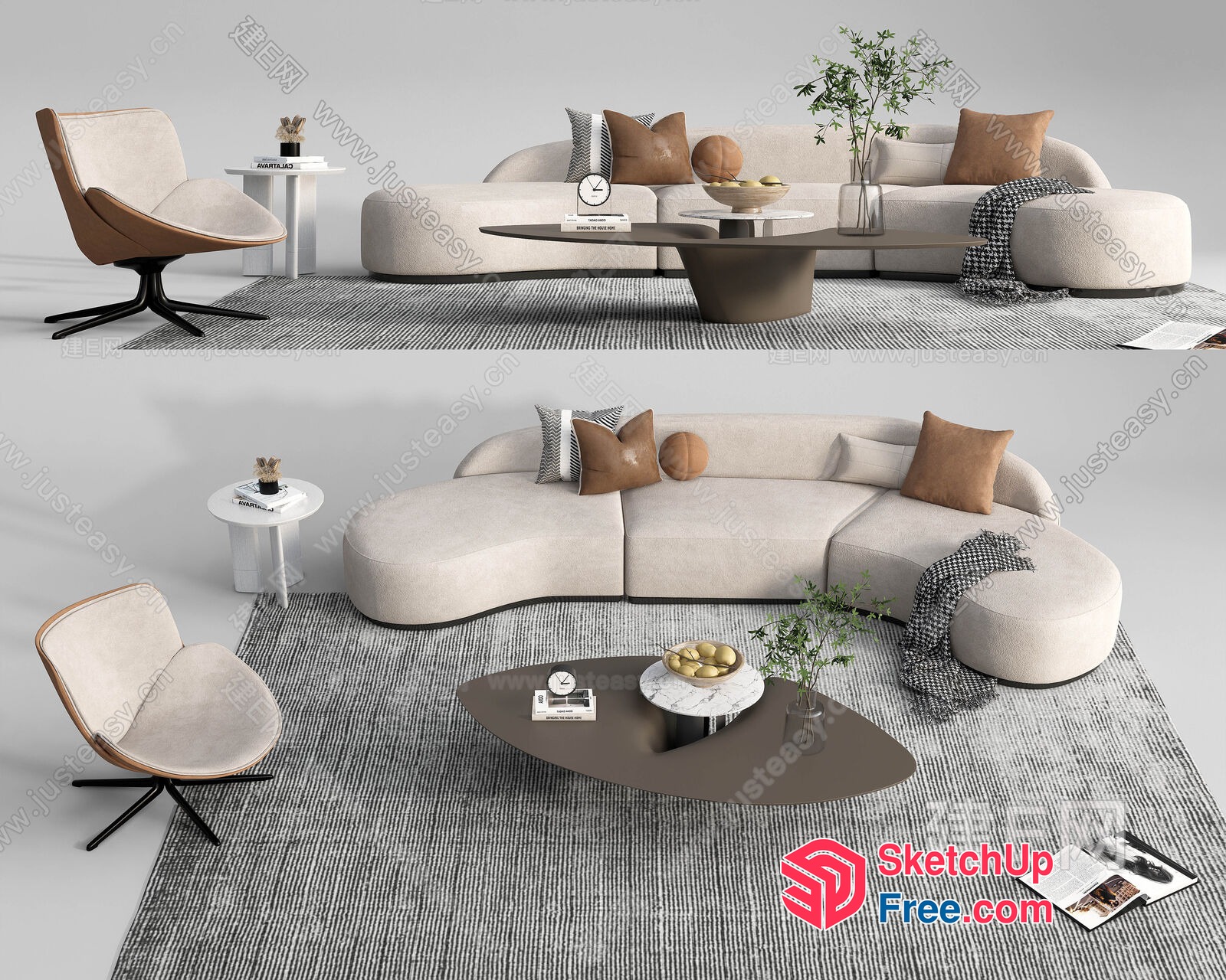 Elegant Modern Living Room 3D SketchUp File