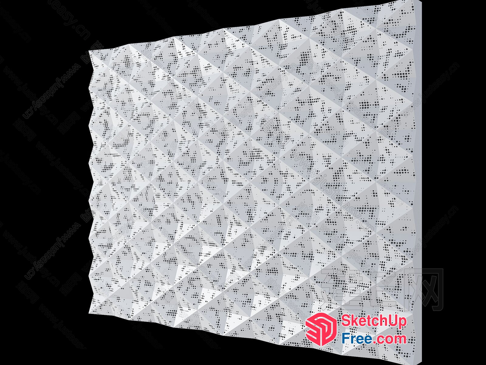 White Wall Decor With Intricate Design 3D SketchUp File