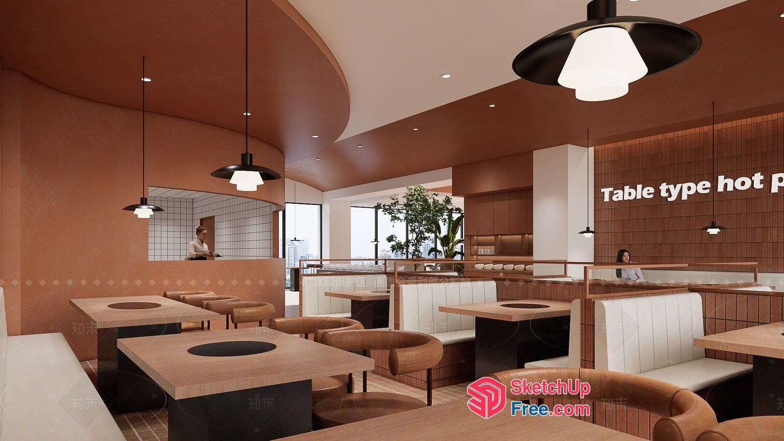 Modern Restaurant Interior Design 3D SketchUp File