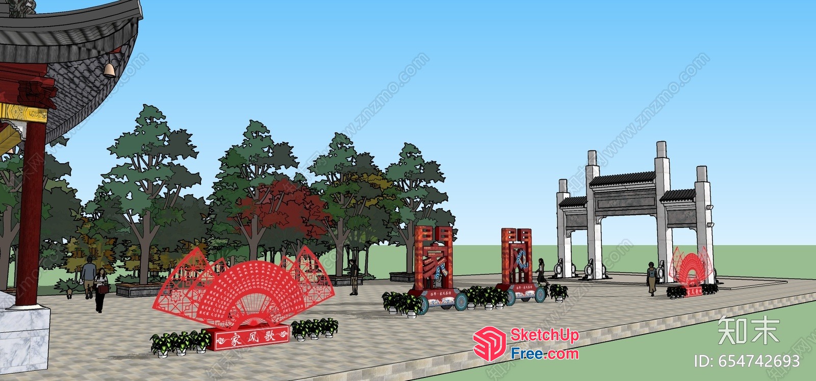 Traditional Chinese Architecture With Ornate Decorations 3D SketchUp File