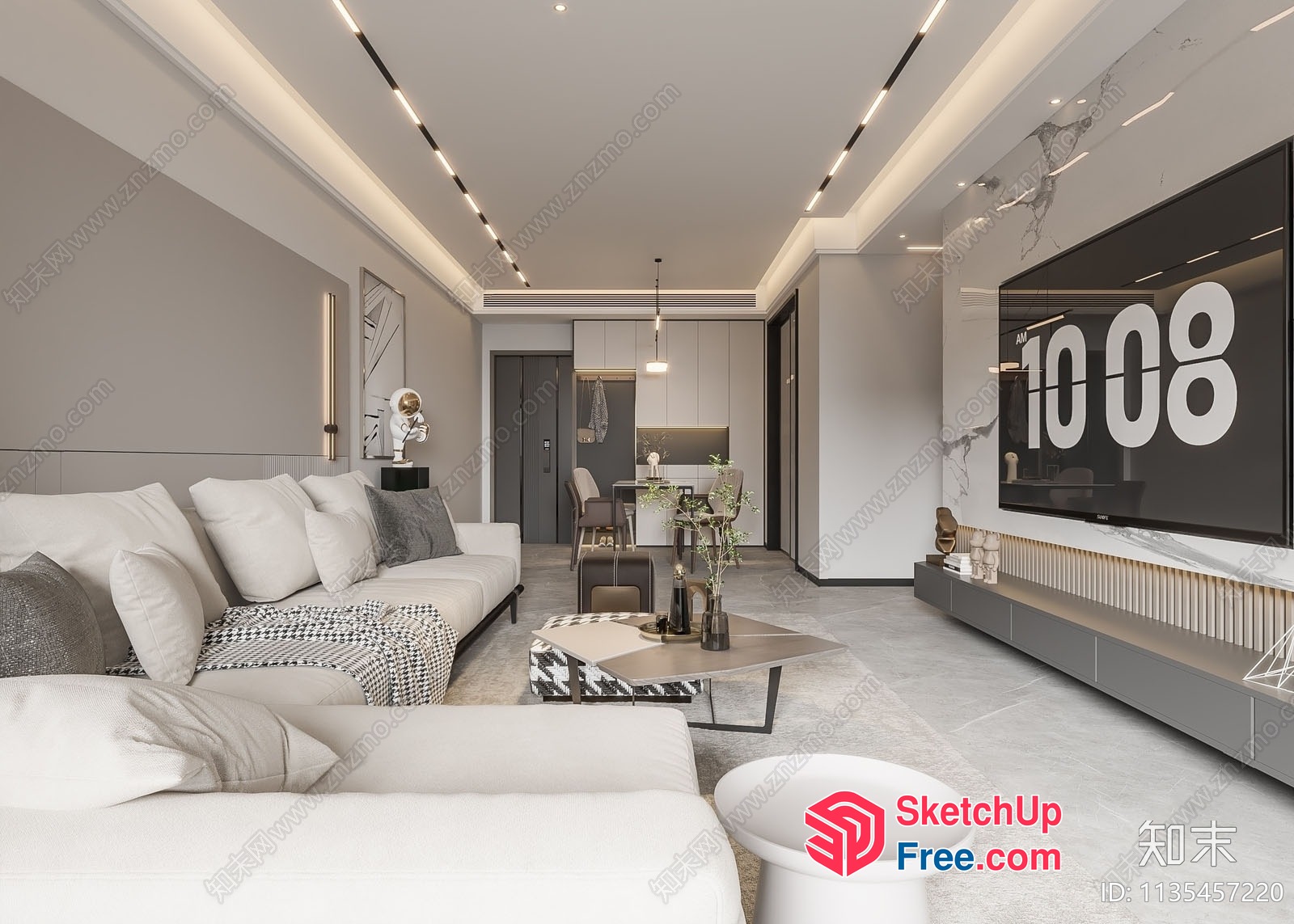 Modern Minimalist Interior Design With Neutral Tones And Sleek Lines 3D SketchUp File