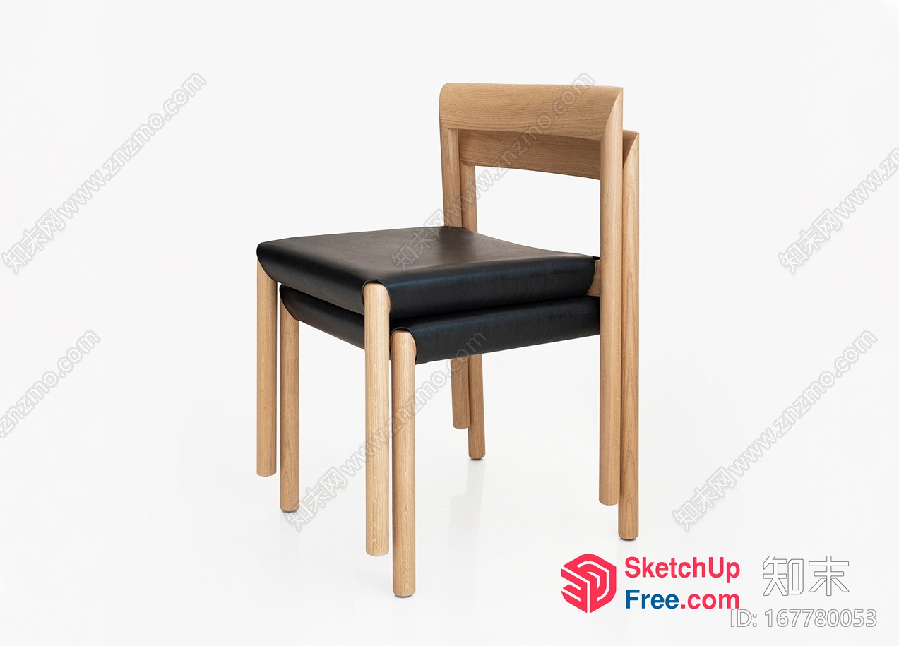 Modern Minimalist Wood Chair 3D SketchUp File