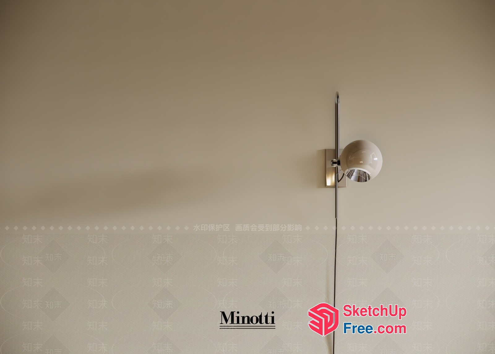Minotti Wall Lamp 3D SketchUp File