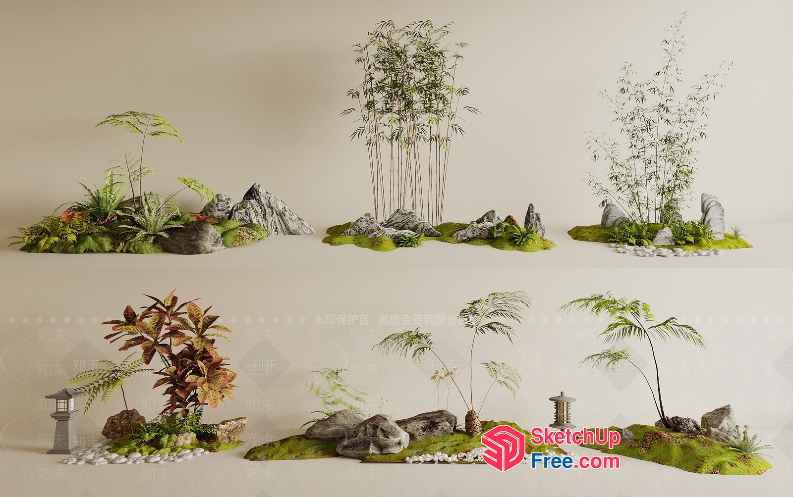 Exquisite Japanese-Inspired Landscape Garden 3D SketchUp File