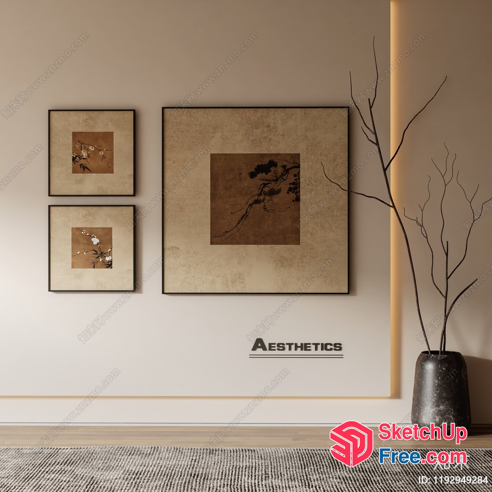 Elegant And Serene Living Room 3D SketchUp File