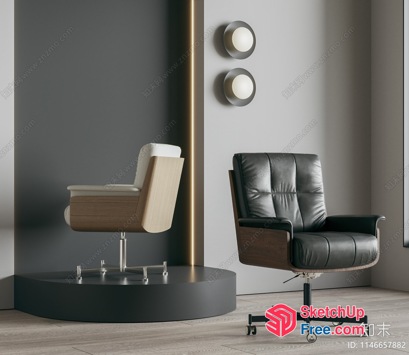 Modern Office Chairs With Sleek Design And Comfortable Seating 3D SketchUp File