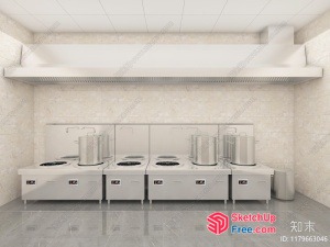 Clean And Minimalist White Kitchen Appliances 3D SketchUp File