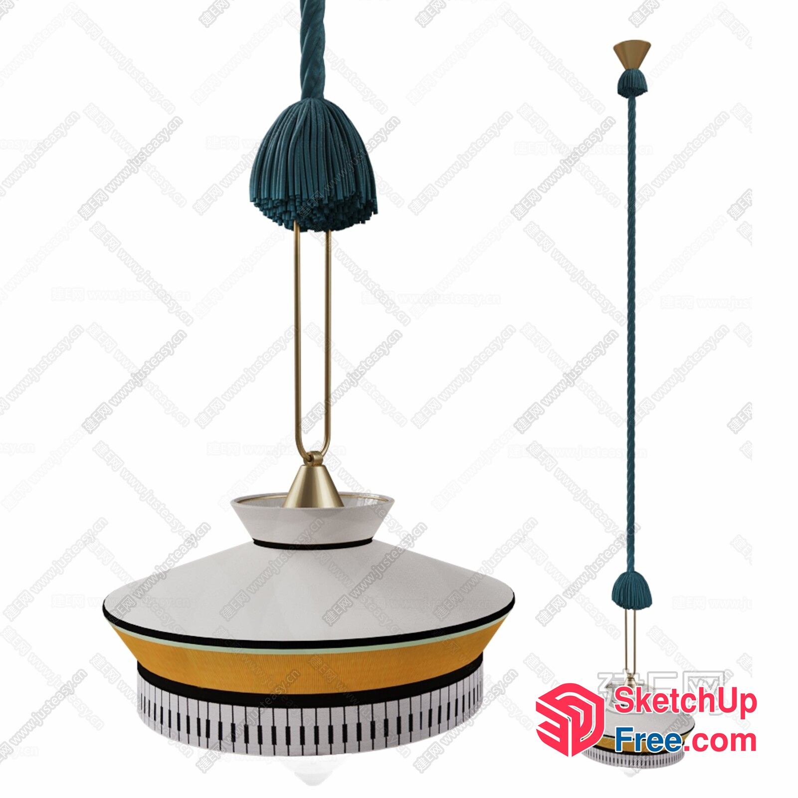 Hanging Light Fixture With Tassel And Fringe 3D SketchUp File
