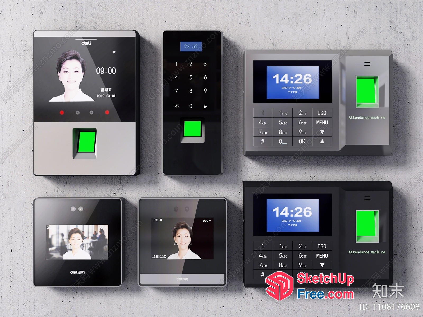 Modern Biometric Time Attendance System 3D SketchUp File
