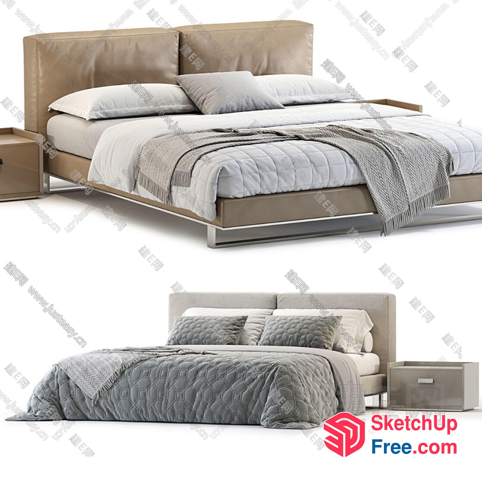 Modern Minimalist Bedroom Furniture Set 3D SketchUp File