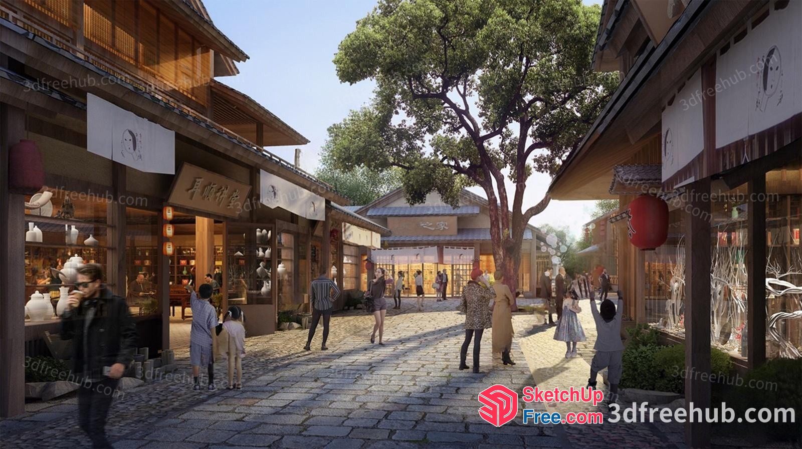 Japanese Street Market 3D SketchUp File
