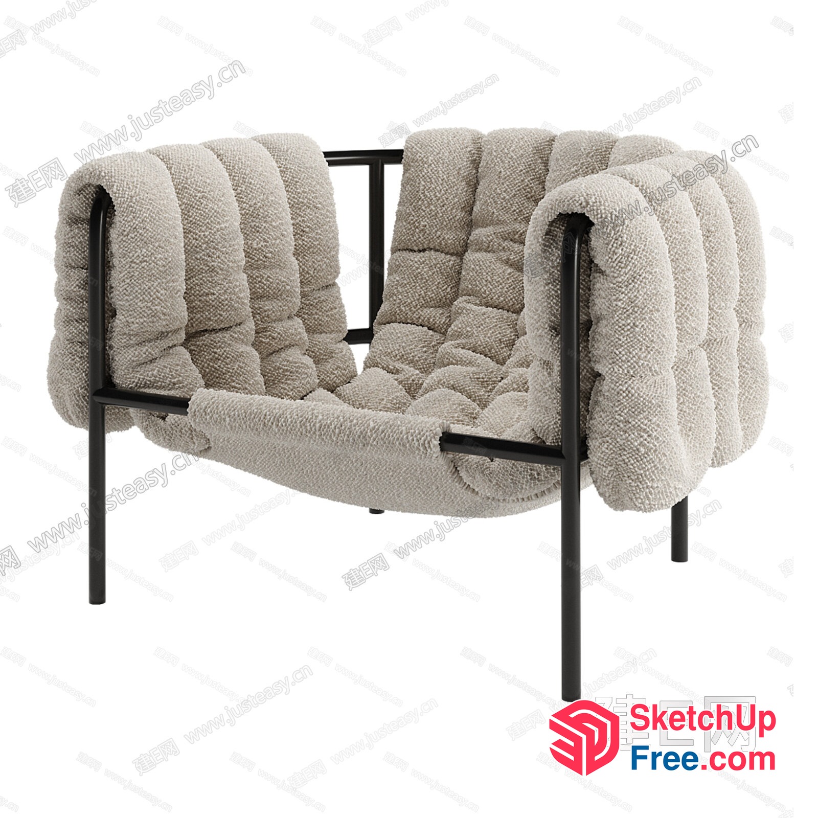 Modern Minimalist Nordic Style Lounge Chair 3D SketchUp File
