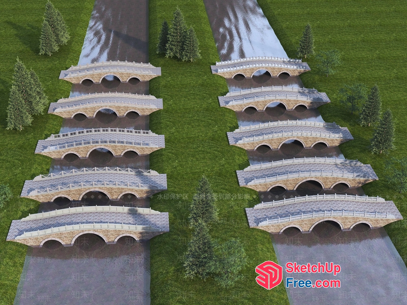 Serene Bridge Ensembles 3D SketchUp File