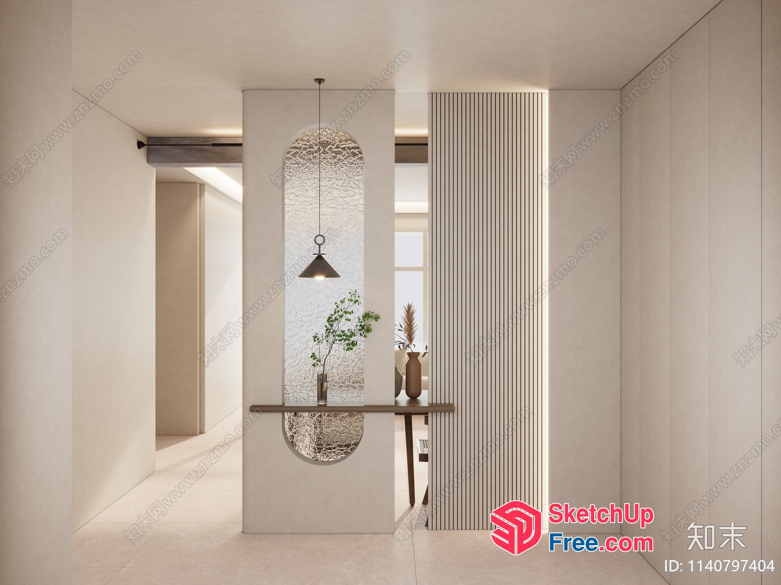 Elegant Minimalist Hallway Design 3D SketchUp File