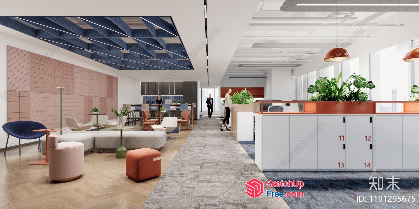 Modern Office Space With Sleek Furniture And Natural Light 3D SketchUp File