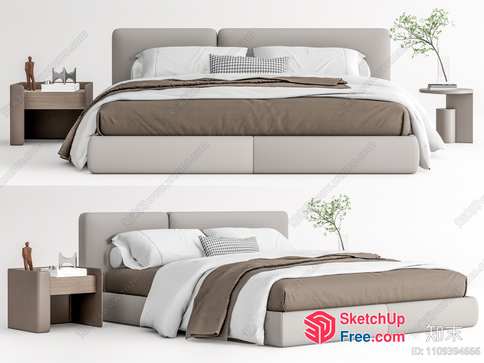 Modern Minimalist Bedroom Furniture Collection 3D SketchUp File
