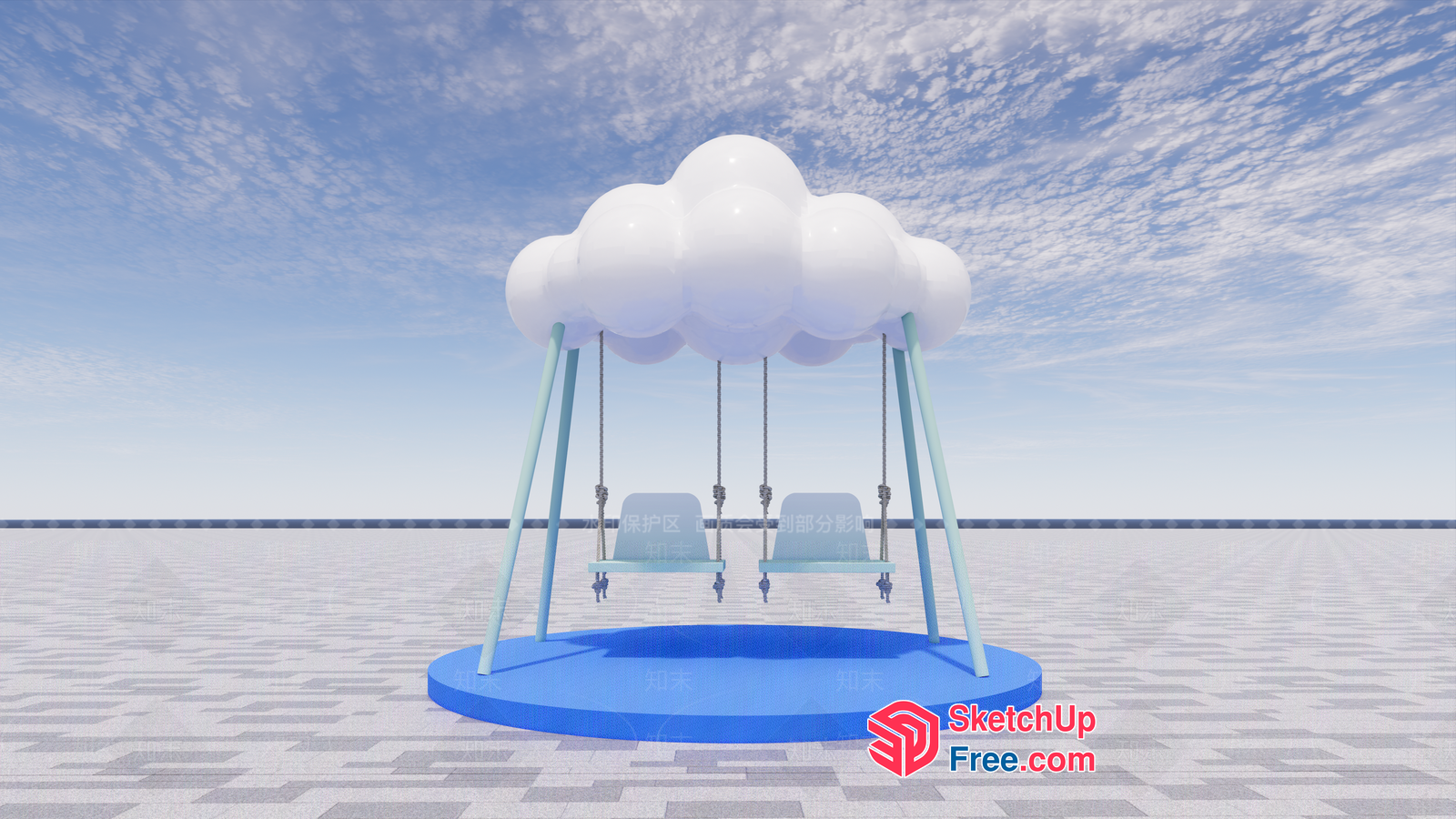 Cloudy Swing Set 3D SketchUp File