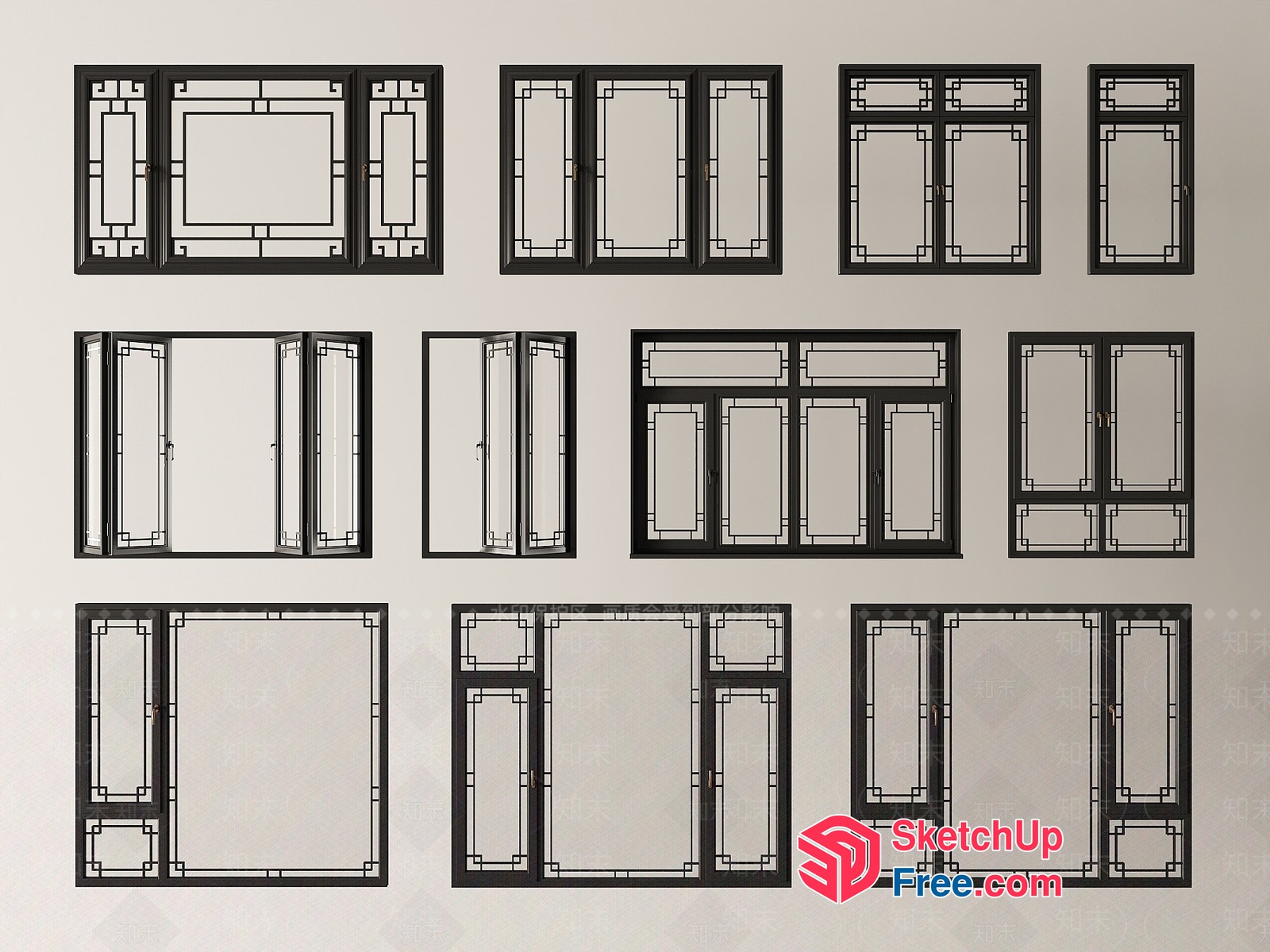 Various Window Designs 3D SketchUp File