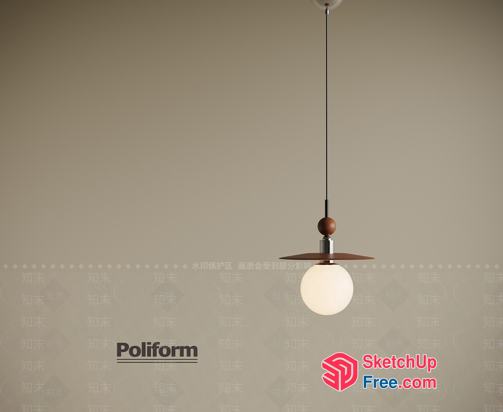 Poliform Hanging Light Fixture 3D SketchUp File