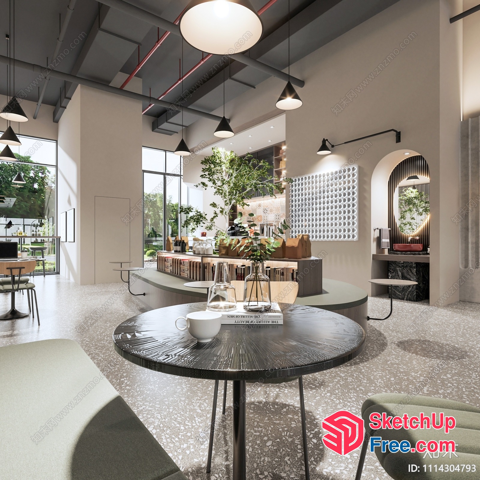 Modern Commercial Interior With Sleek Furniture And Natural Light 3D SketchUp File