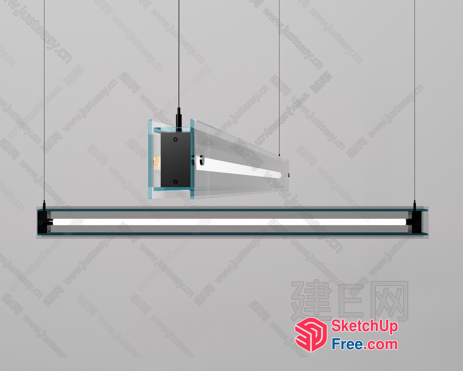 Glass And Metal Ceiling Light Fixture 3D SketchUp File