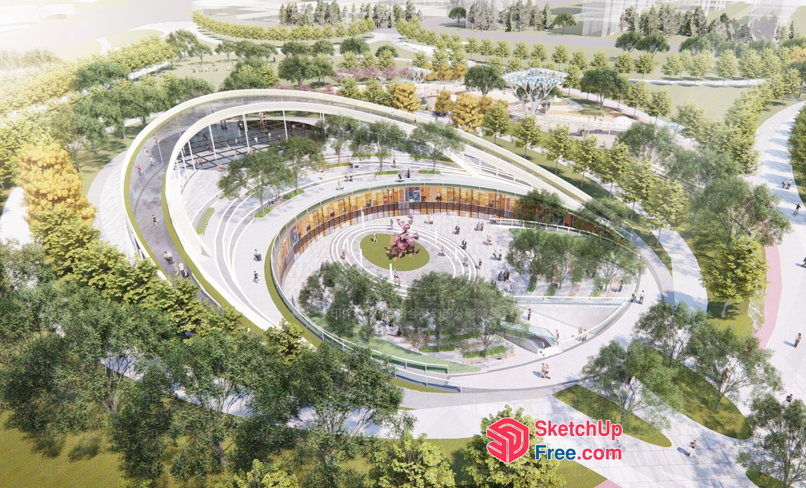 Serene Spiral Architecture 3D SketchUp File