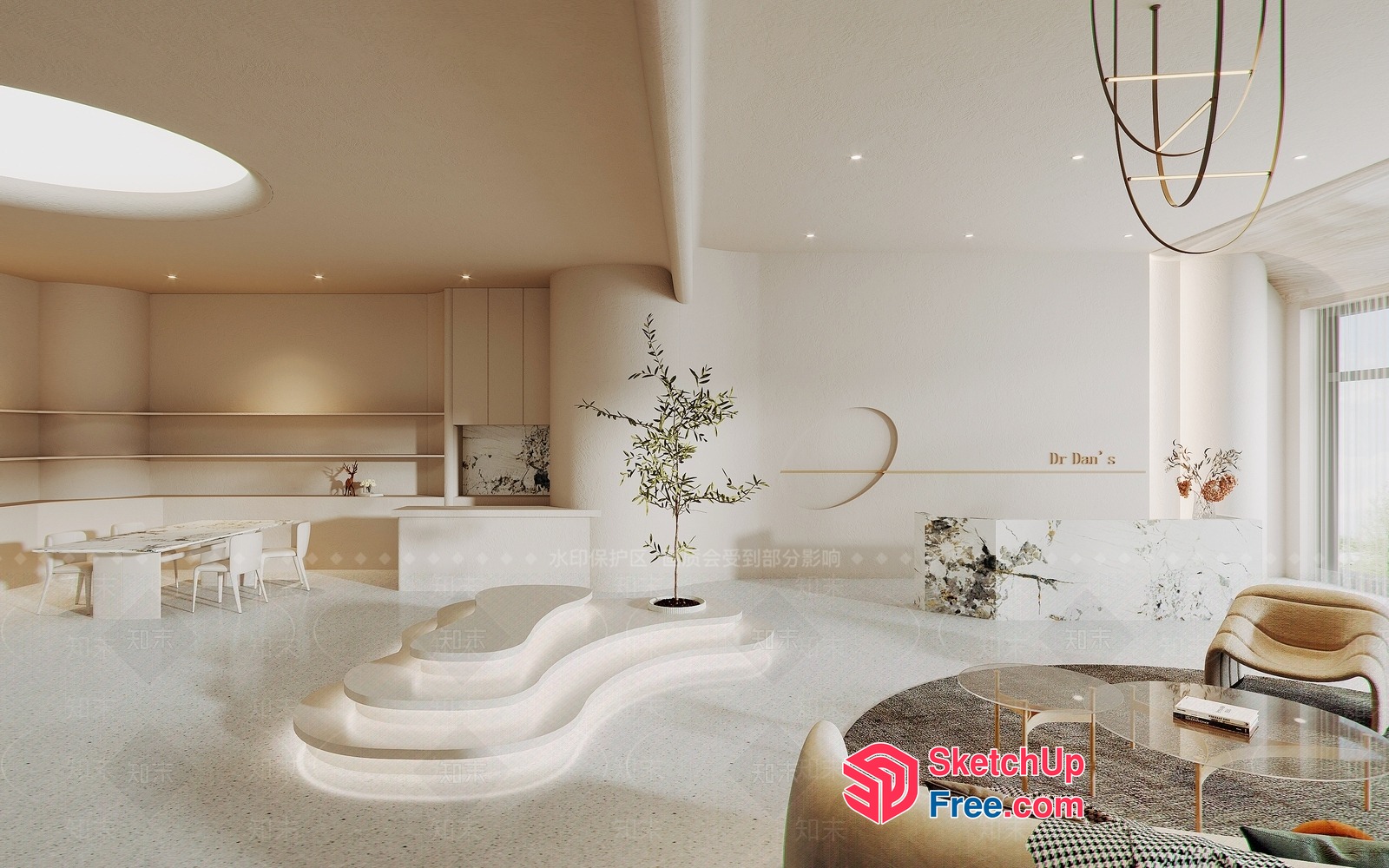 Modern Minimalist Interior Design With Elegant Lighting And Natural Elements 3D SketchUp File