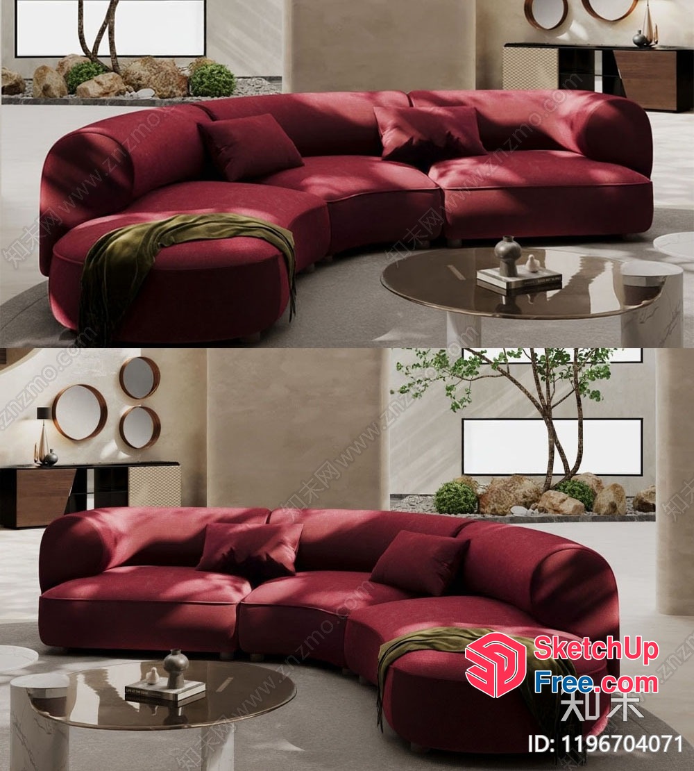 Luxurious Modern Living Room With Elegant Furniture 3D SketchUp File