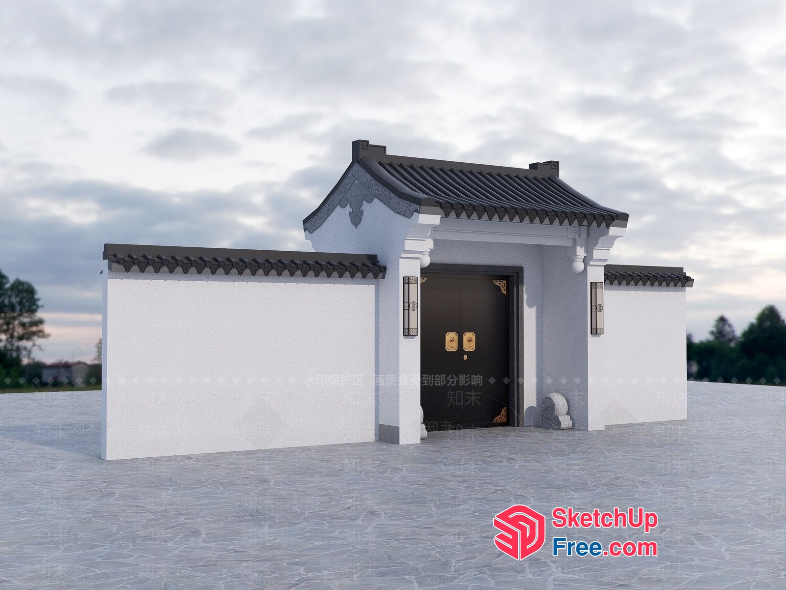 Traditional Chinese Entrance Gate 3D SketchUp File