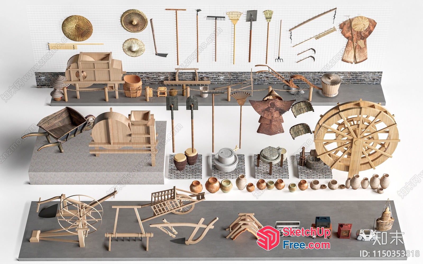 3D Model Of Various Traditional Chinese Items 3D SketchUp File